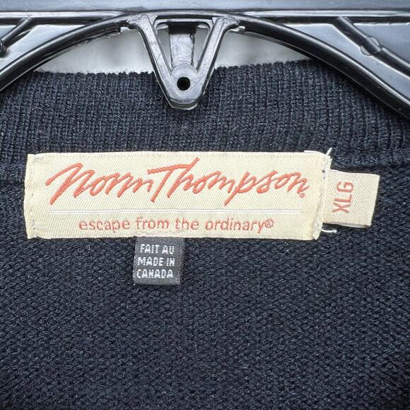 VTG Norm Thompson Wool Leather 3D TEXTURED SWEATER XL Coogi Style Biggie Cosby - Picture 3 of 9